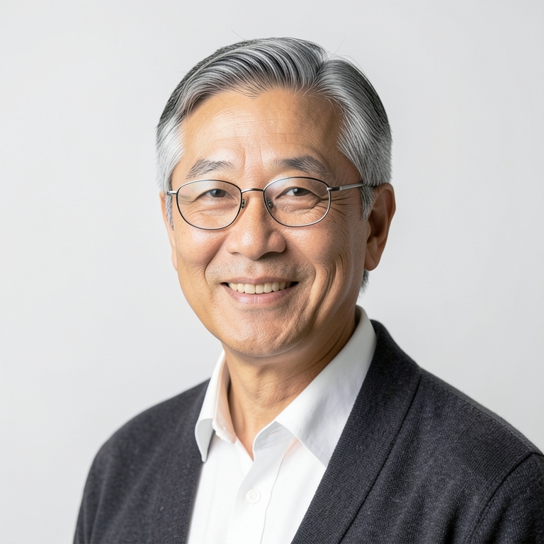 AI-generated portrait of Hiroshi Mori, a fictional character